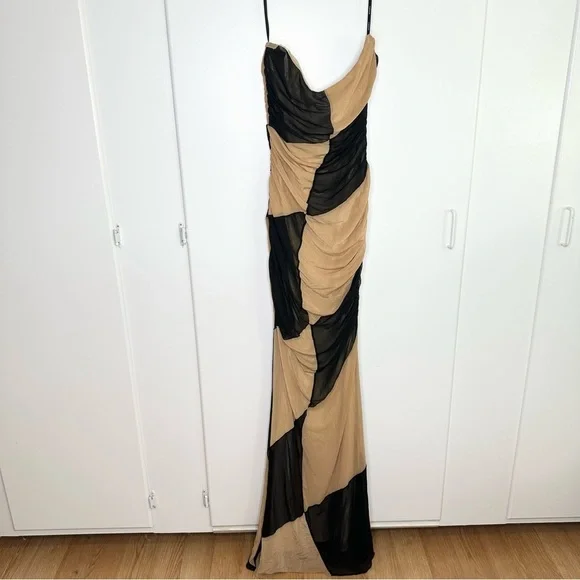 NWOT Retrofete Ford Mesh Dress Black Nude Size Large - Picture 5 of 11